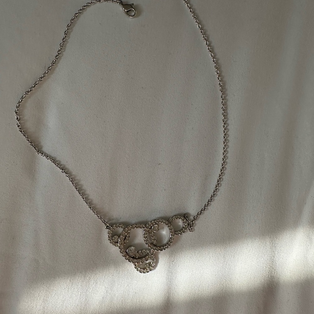 Swarovski Silver Geometric Pendant Necklace